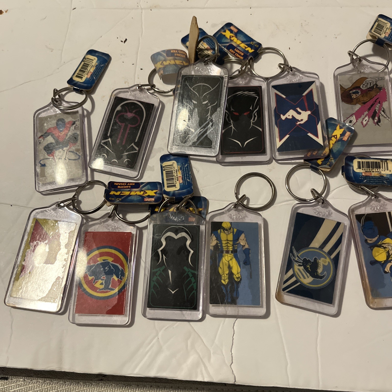 Complete set of 12  X-Men Wolverine Official Marvel Keychain Keyring 2006 