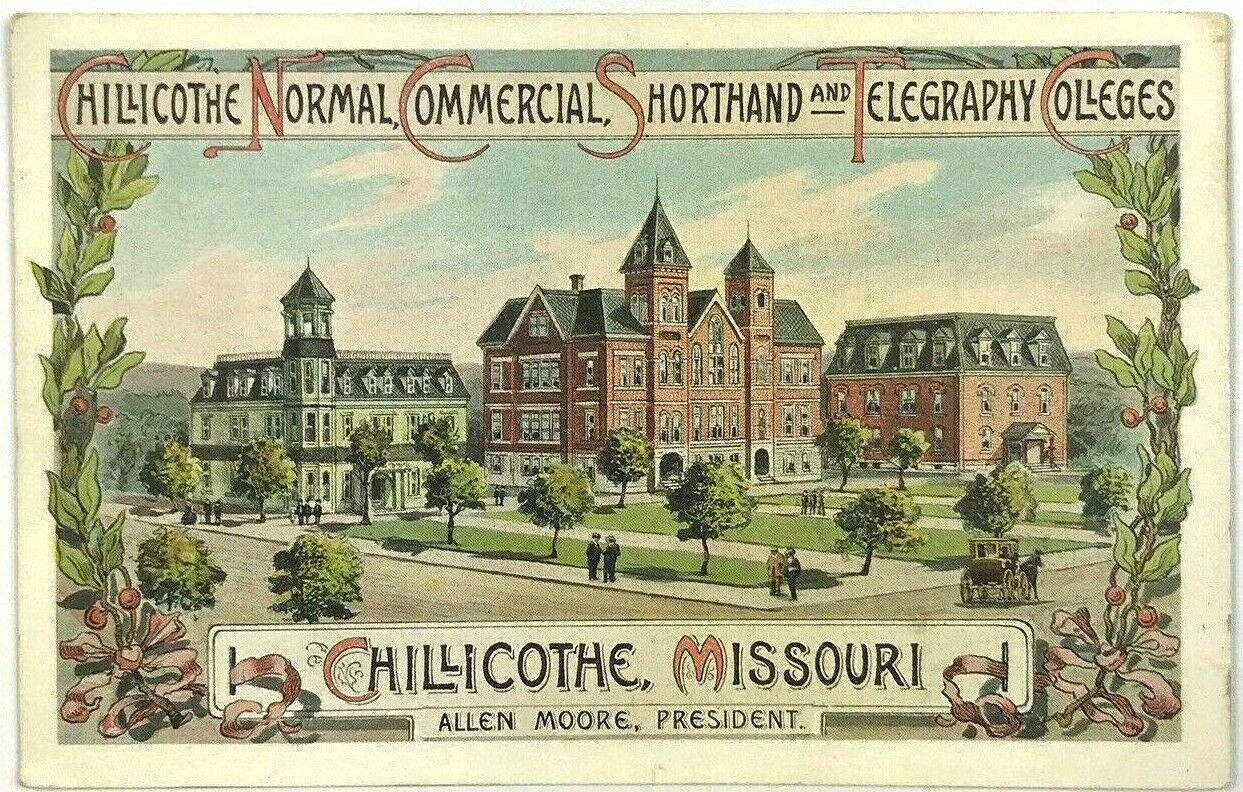 Normal Commercial Shorthand Telegraphy Colleges Chillicothe Missouri MO Ad Card
