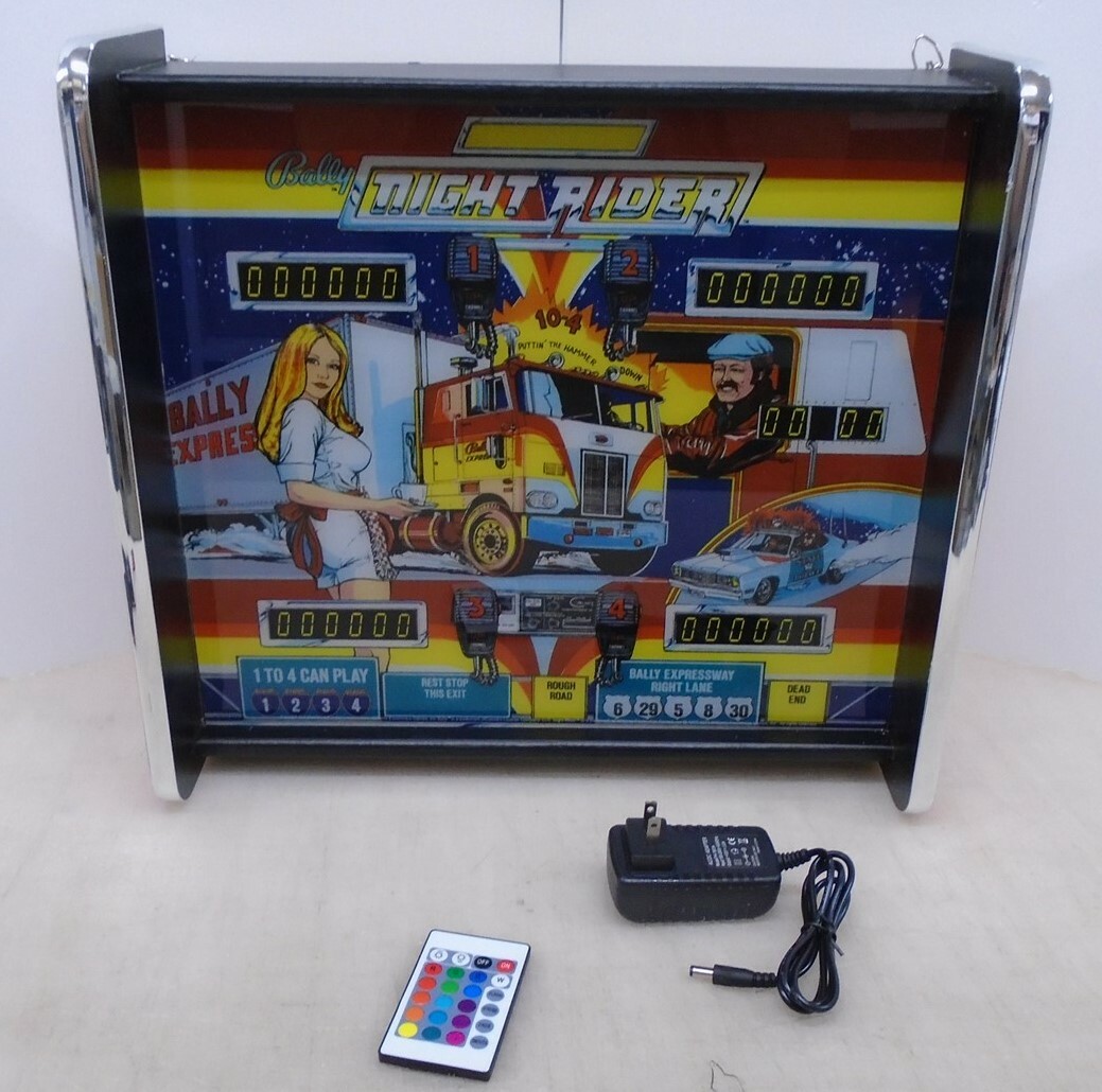 Bally Night Rider Pinball Head LED Display light box