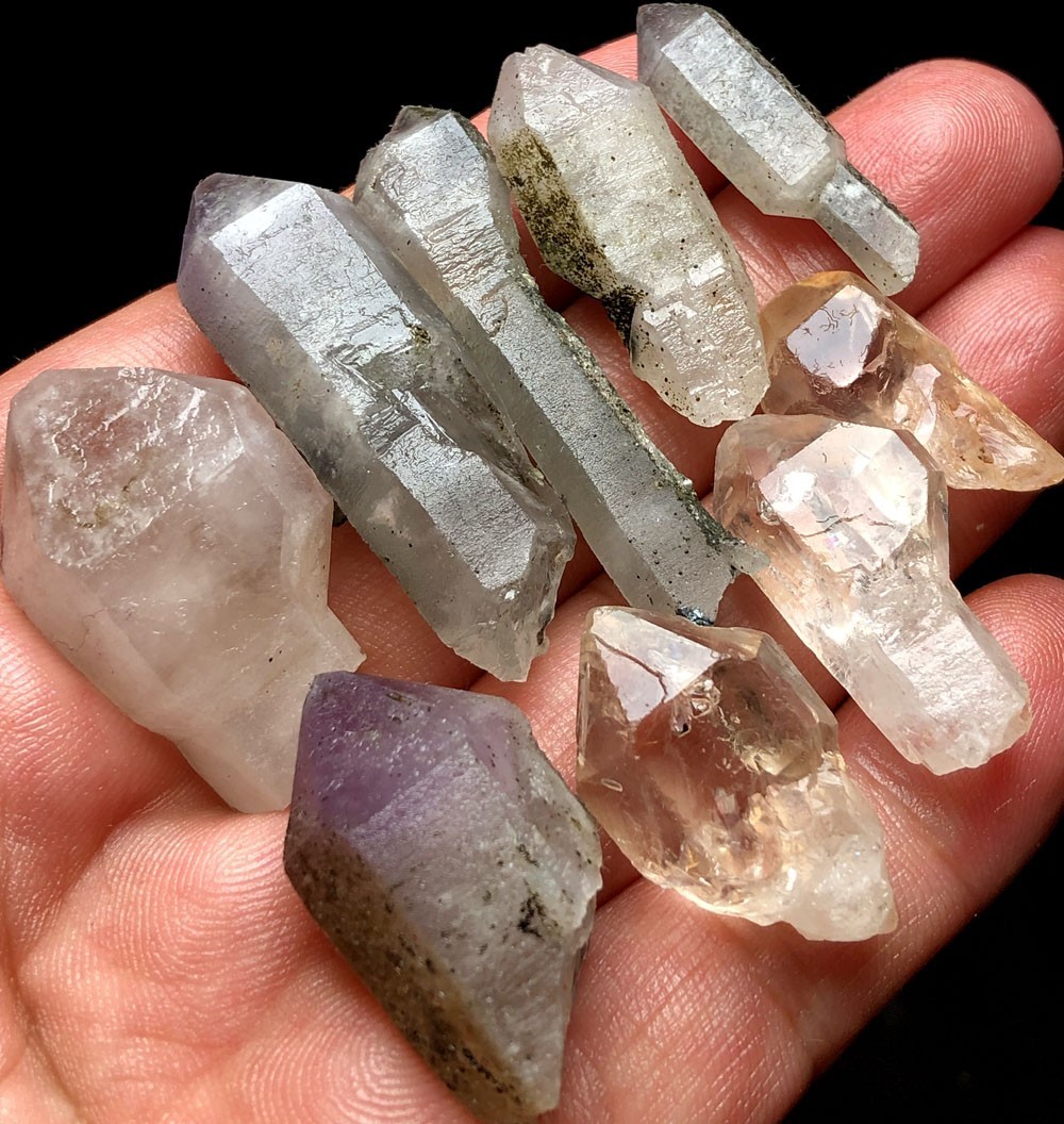 61g 9PCS SCEPTERS Super Seven Skeletal Amethyst Quartz Crystal Inner  t248