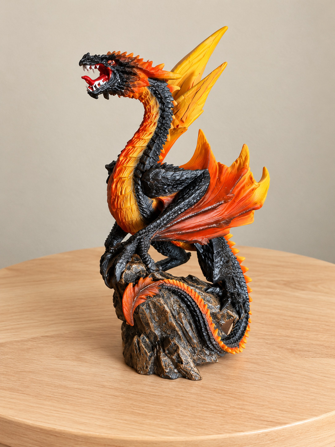 Vulcan Fire Dragon Statue Fantasy Mythical Beast Figurine Gothic Decor