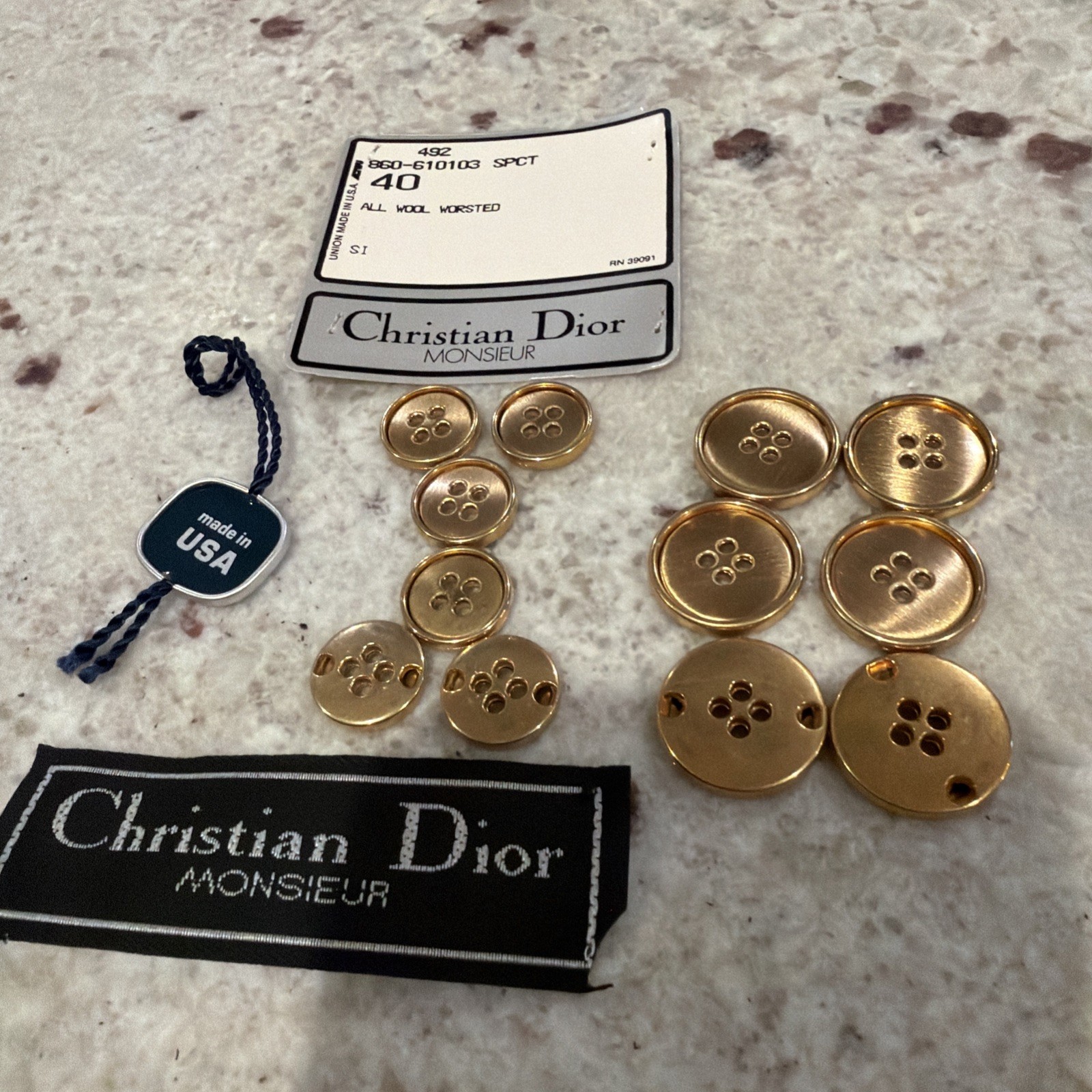 Christian Dior Vintage Gold Tone Buttons