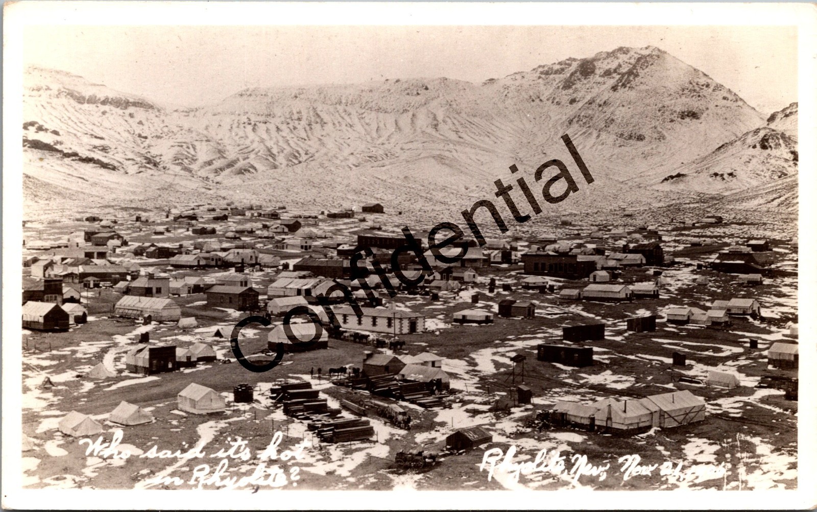 Real Photo Bird\'s Eye View Gold Rush Ghost Town Of Rhyolite Nevada NV RPPC Y492