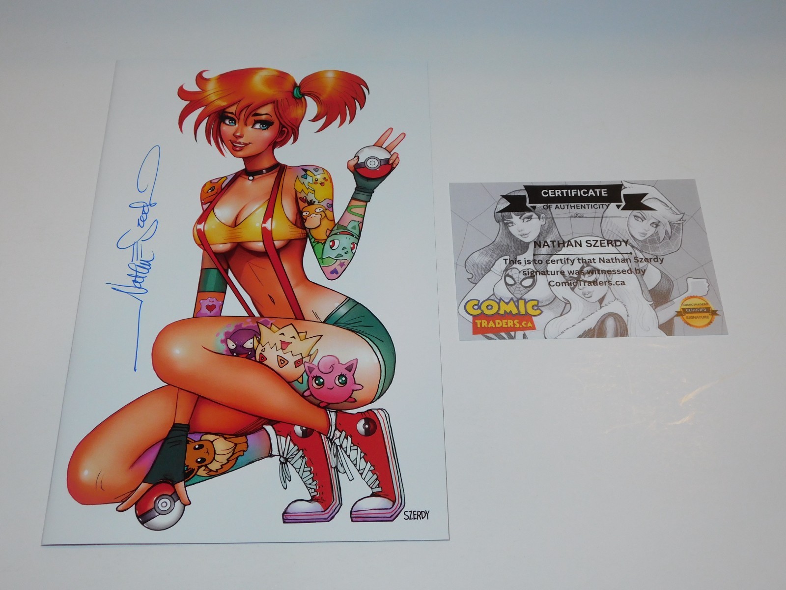 Zirty Girlz #5 Pokémon MEGACON MISTY VIRGIN Signed NATHAN SZERDY + COA NM