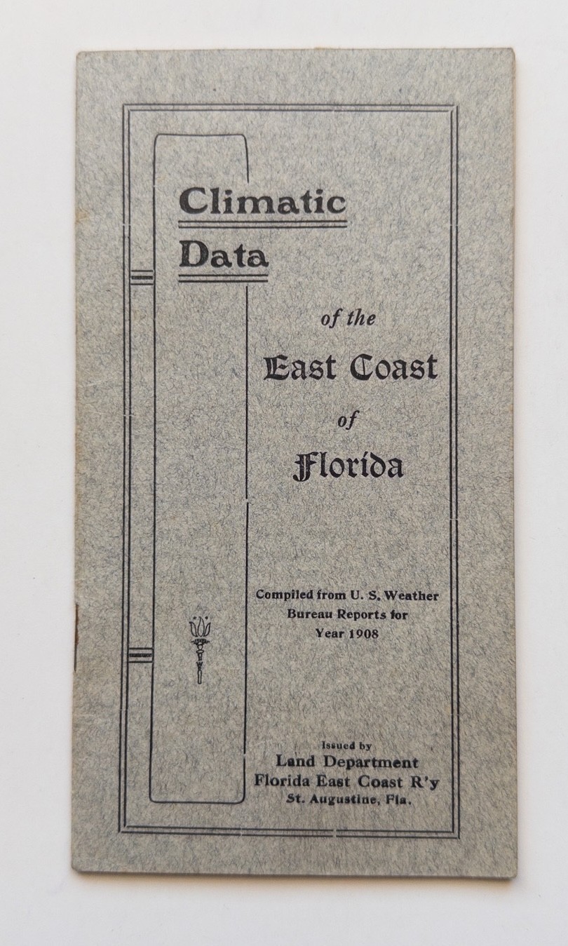 1908 Florida East Coast Railway Booklet Map Flagler Fort Pierce Key West RARE