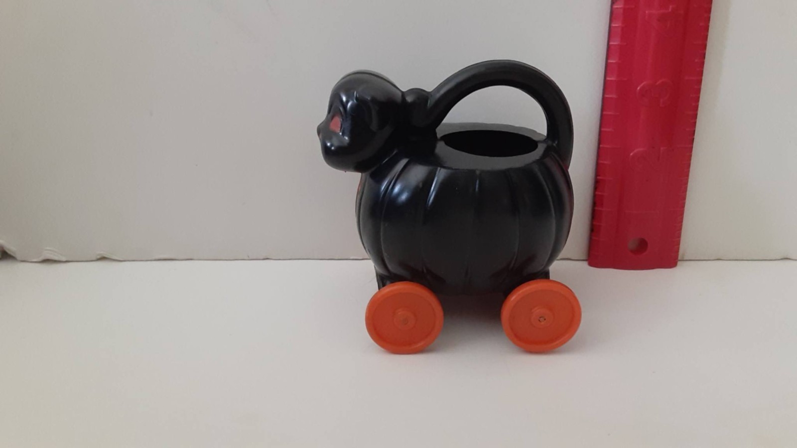 RARE Old Vintage Halloween Plastic Candy Container Kokomold Black Pumpkin Cat RARE Old Vintage Halloween Plastic Candy Container Kokomold Black Pumpkin Cat
