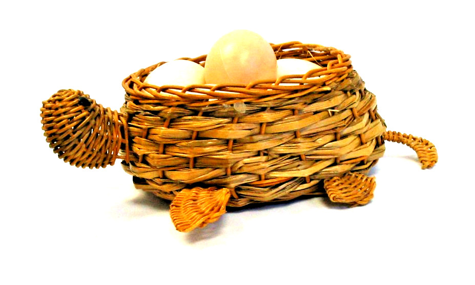 Vintage Turtle Wicker Basket, 10\