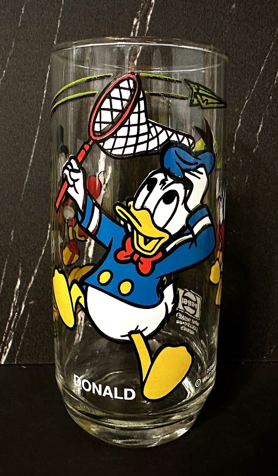 Vintage DONALD DUCK Glass Tumbler Pepsi Collector Series Disney 16oz