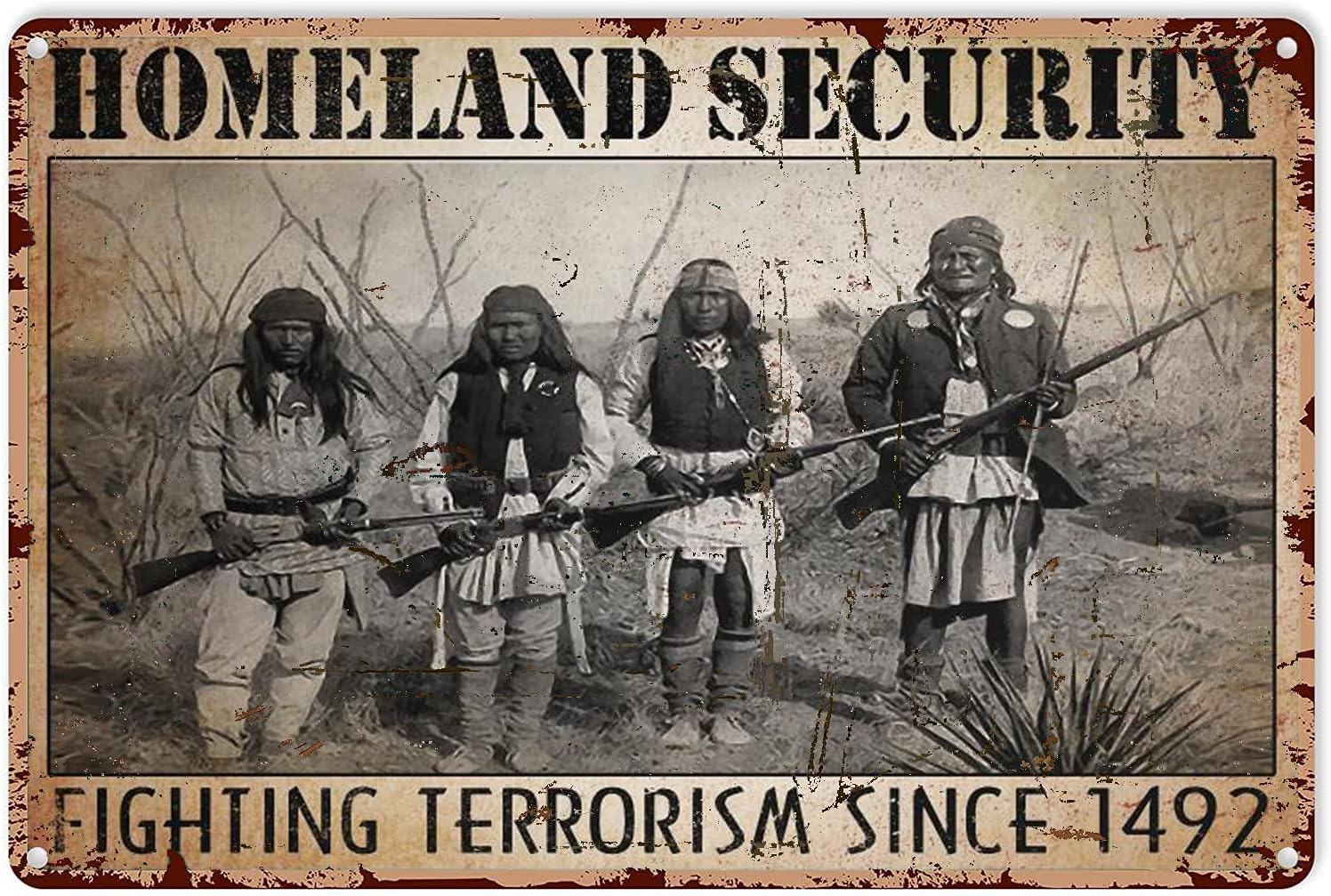 Vintage Native American Indian Poster Homeland Security Native American 
