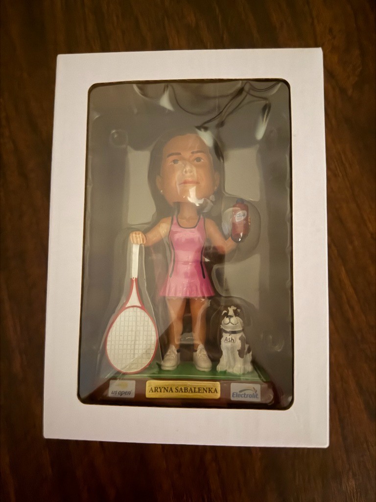 2026 US Open Tennis Electrolit Aryna Sabalenka & Ash Bobblehead Rare - New