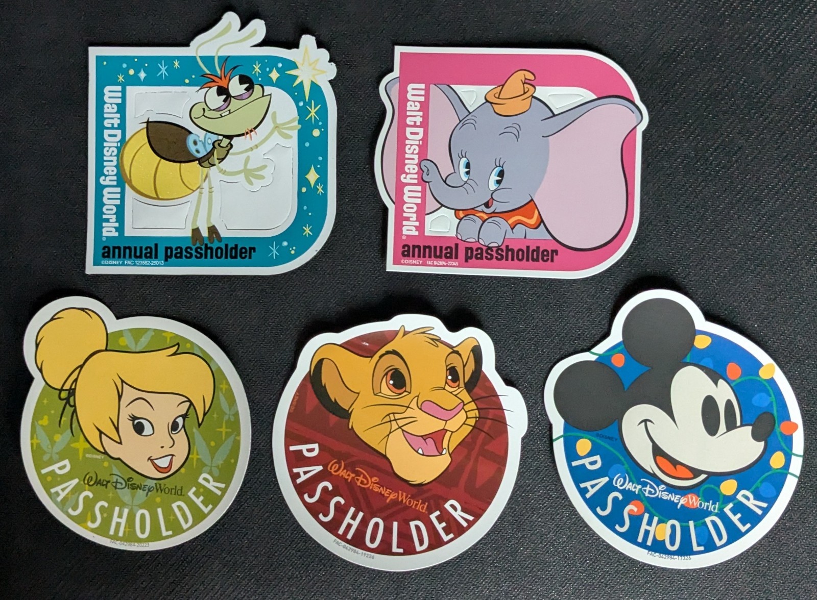 5 Authentic WDW Annual Passholder Magnets. New, Never Used. 5 Authentic WDW Annual Passholder Magnets. New, Never Used.