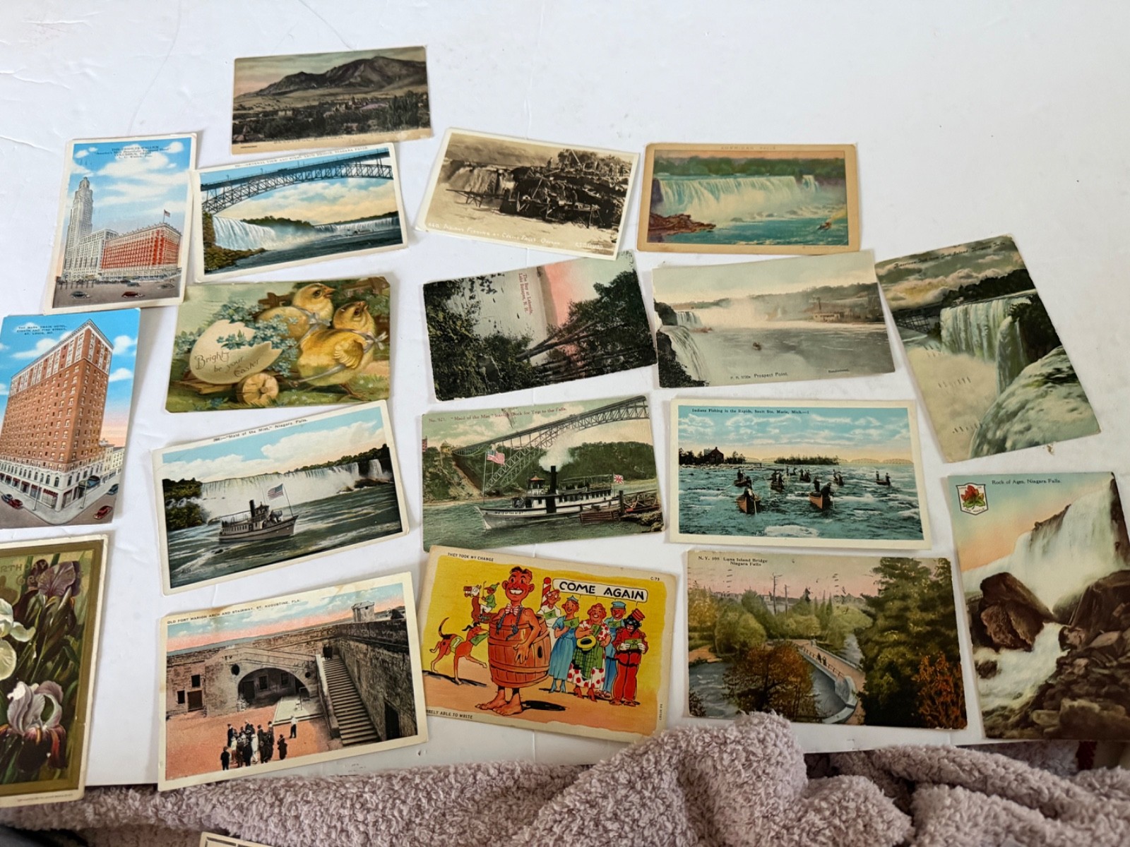 Lot 18 postcards 1900-1940 niagara Falls-OH-FL-CO-NH-OR-MI Indian-Floral-Easter