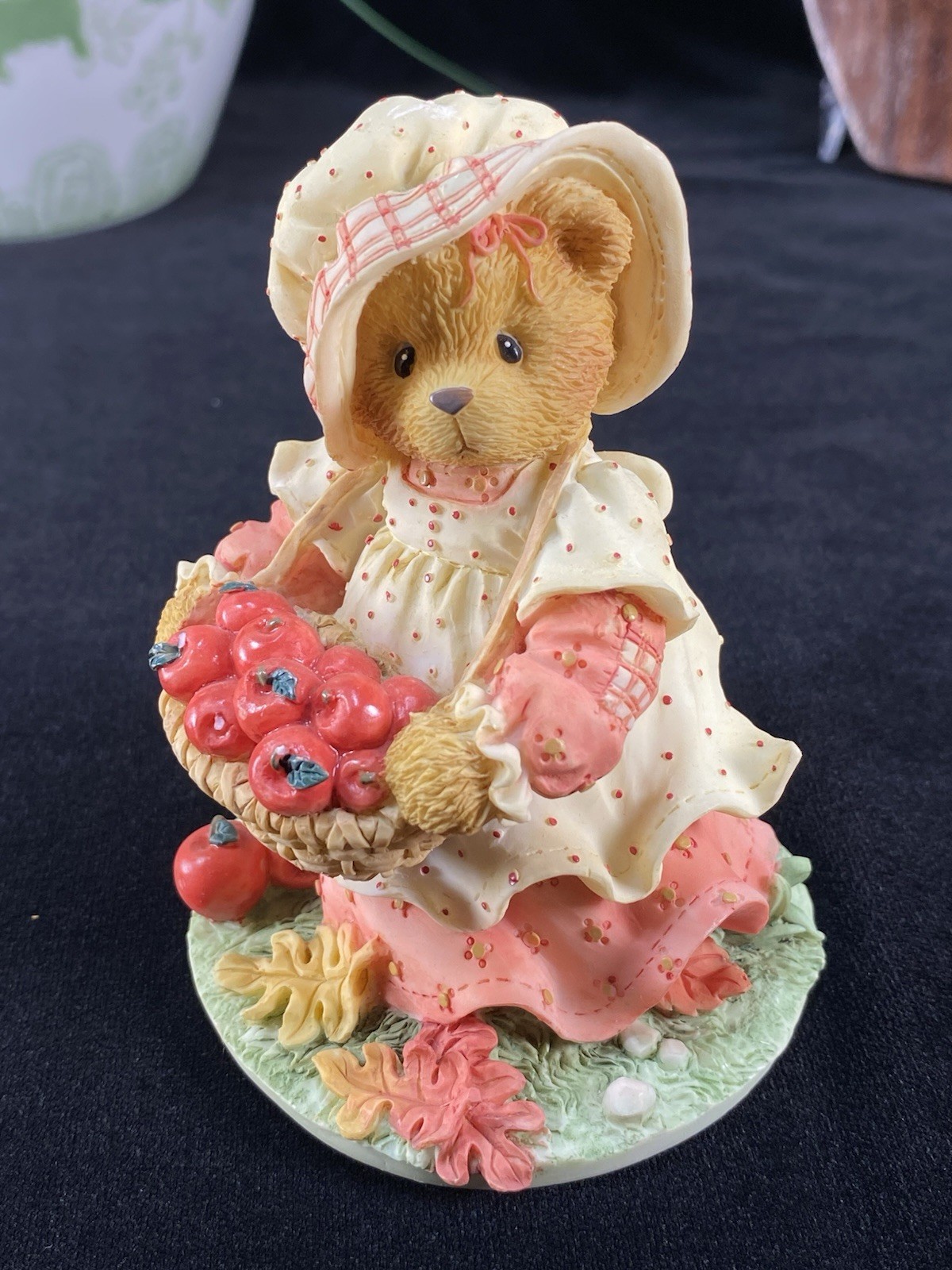 Vintage Cherished Teddies Hannah Autumn Brings A Season Of Thanks Figurine CP