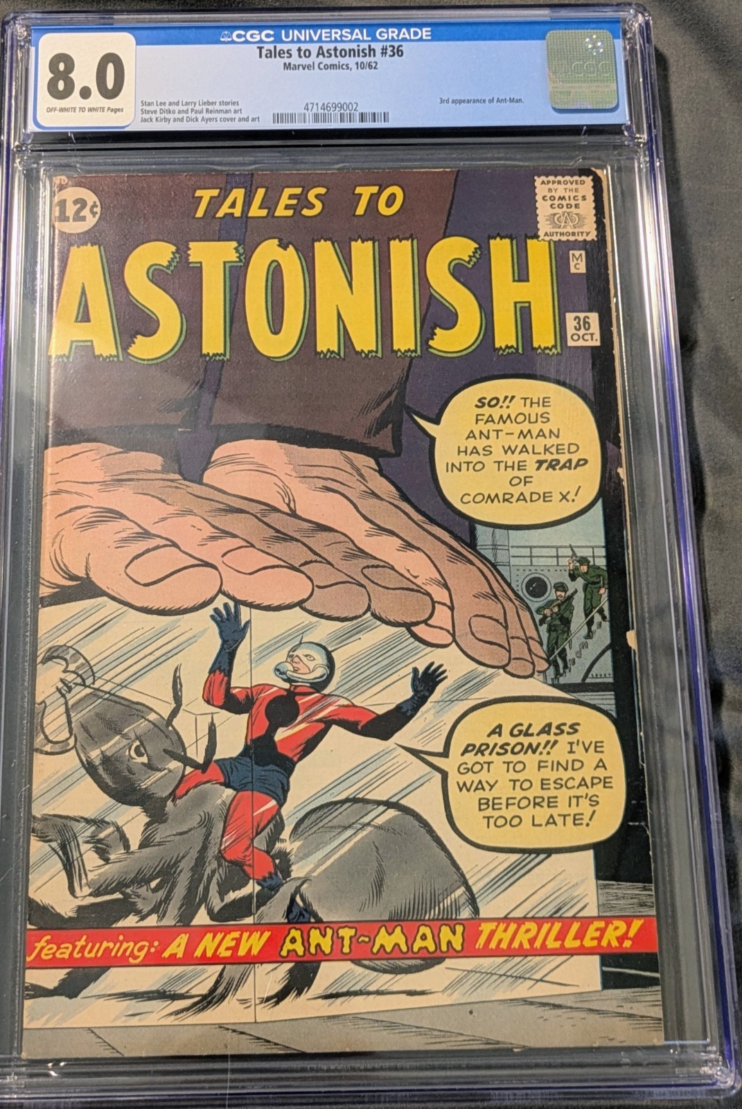 TALES TO ASTONISH #36 CGC 8.0 3rd ANT-MAN Marvel comics Avengers TALES TO ASTONISH #36 CGC 8.0 3rd ANT-MAN Marvel comics Avengers