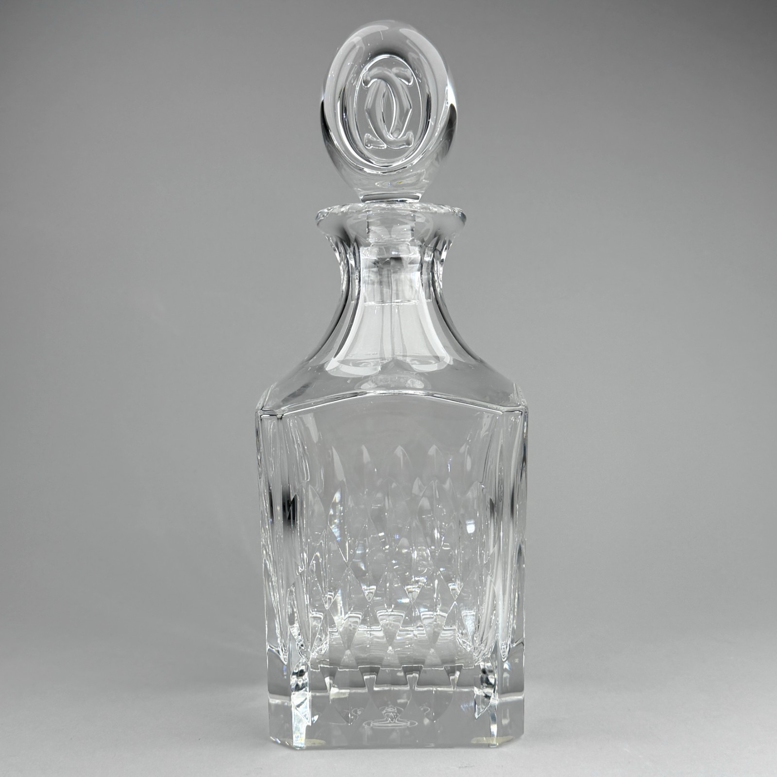 Les Must de Cartier French Lead Crystal Whiskey Decanter & Double C Logo Stopper