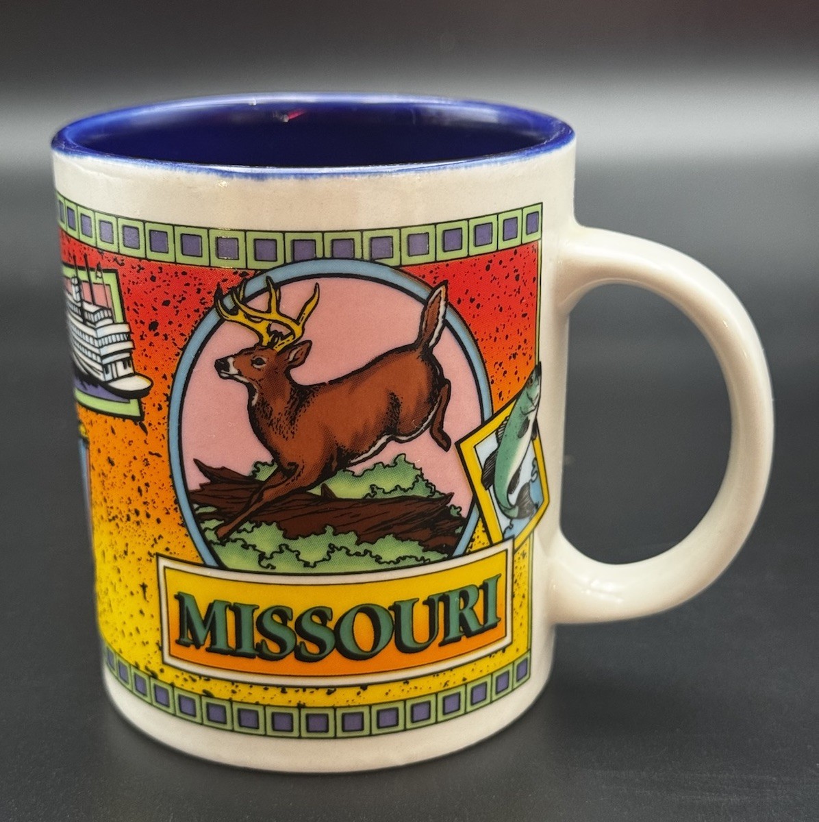 MISSOURI Show Me State Souvenir Collectible Coffee Cup Mug White Vintage