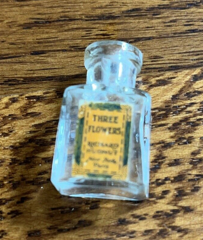 Vintage Richard Hudnut THREE FLOWERS Mini Perfume Bottle no cork