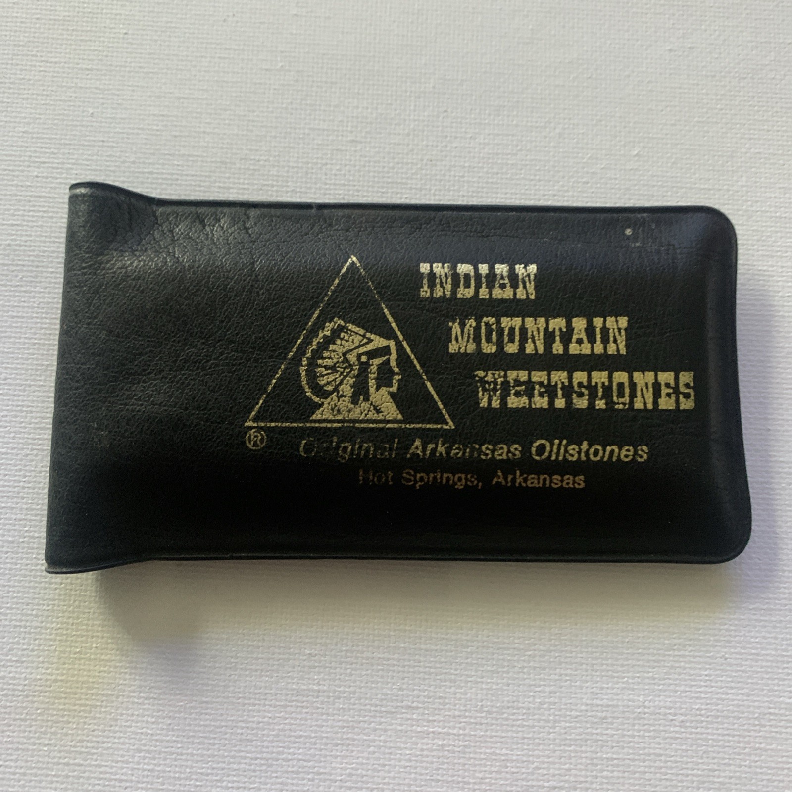 Vintage Indian Mountain Whetstone Original Arkansas Oilstone Travel Size 
