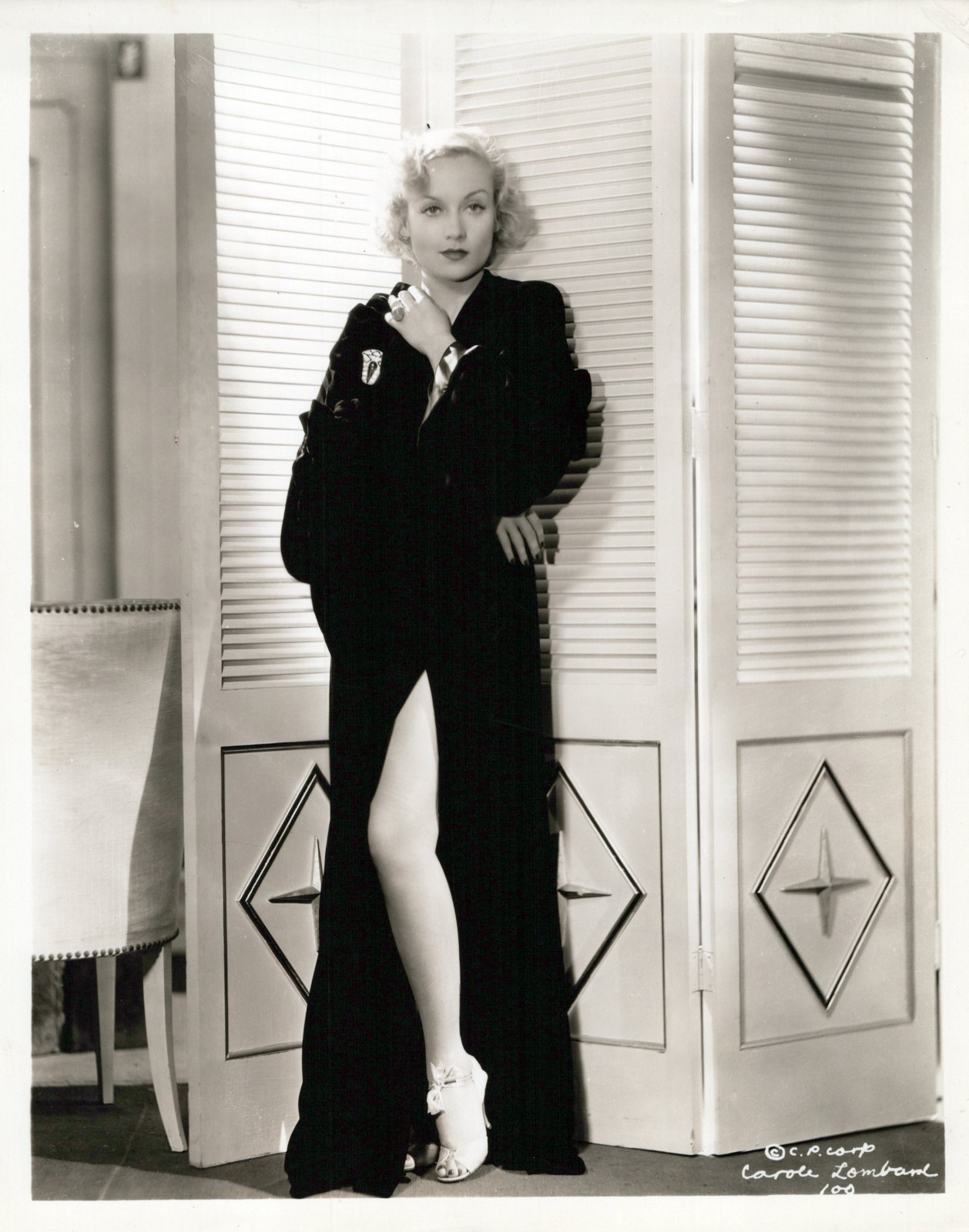 HOLLYWOOD CAROLE LOMBARD STYLISH POSE STUNNING PORTRAIT 1930s ORIG PHOTO MA92