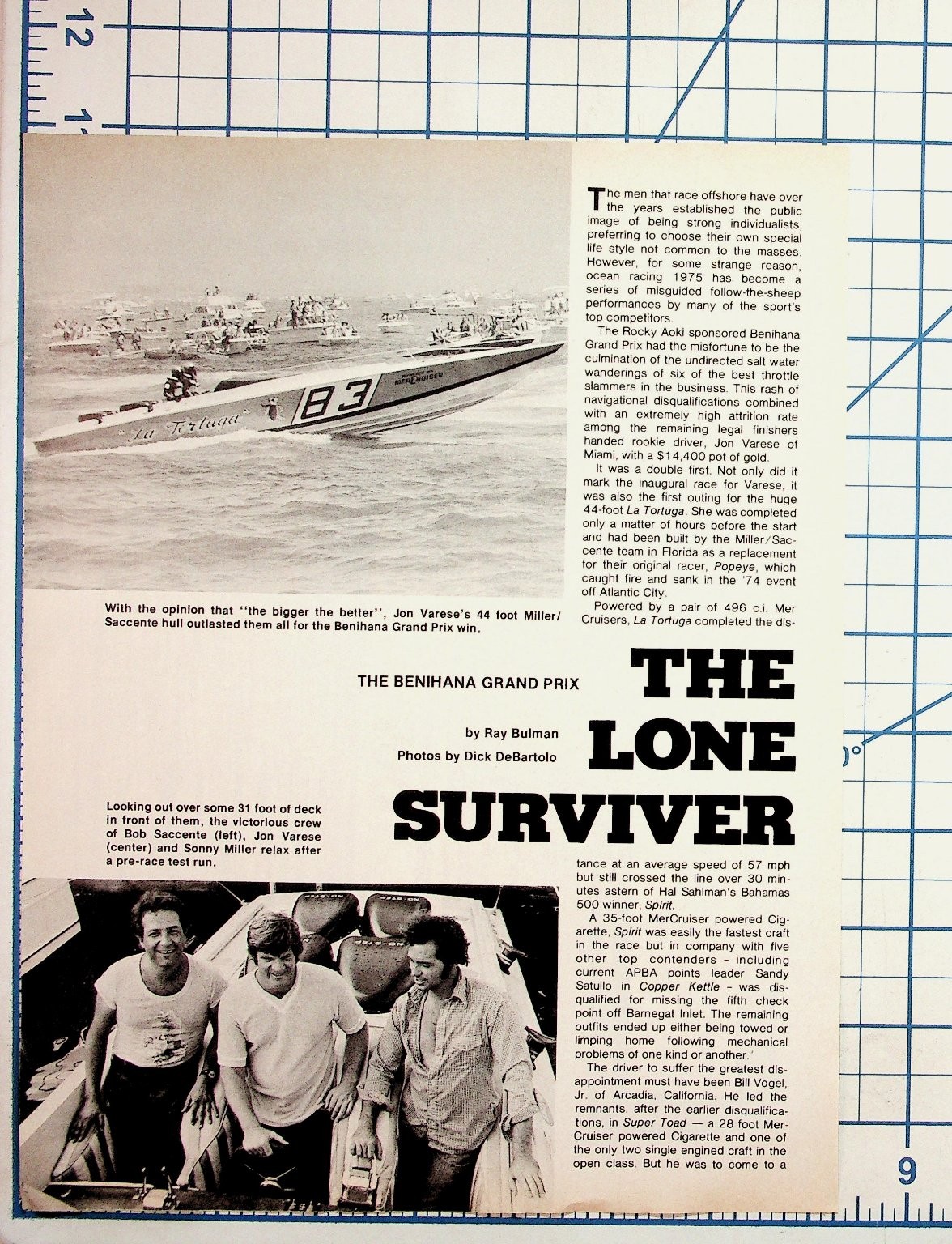1975 Benihana Grand Prix Powerboat Racing Magazine Page Offshore Boat Race