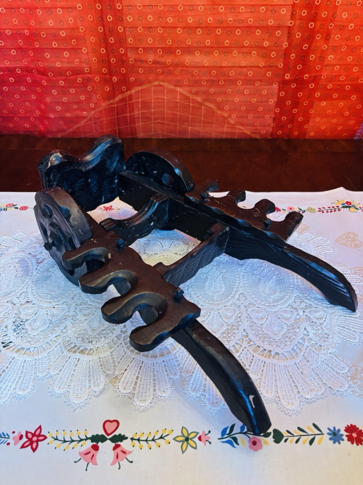 Vintage Spain Spanish Wooden Cannon Bottle Holder Barware Souvenir Rustic Decor