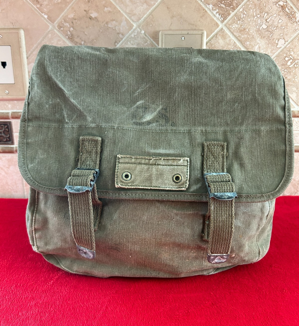 1945 WWII KOD Green M1936 Musette Bag, M36 WW2 Field Pack