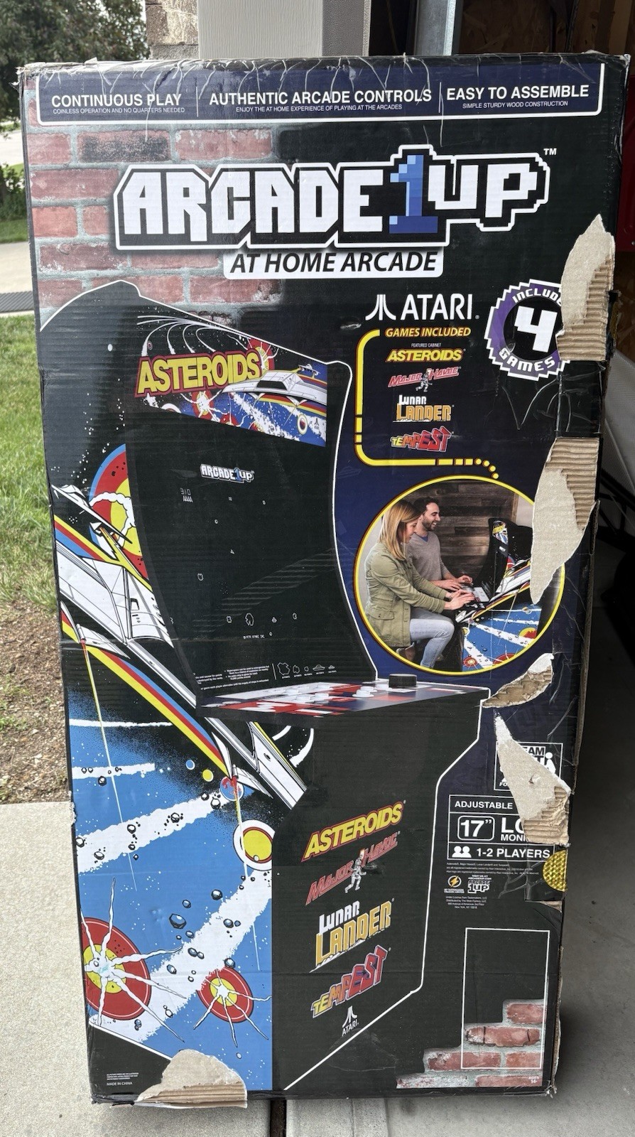 Arcade1Up At Home Arcade Atari w/ 4 Games Astroids + NEW Damaged Box