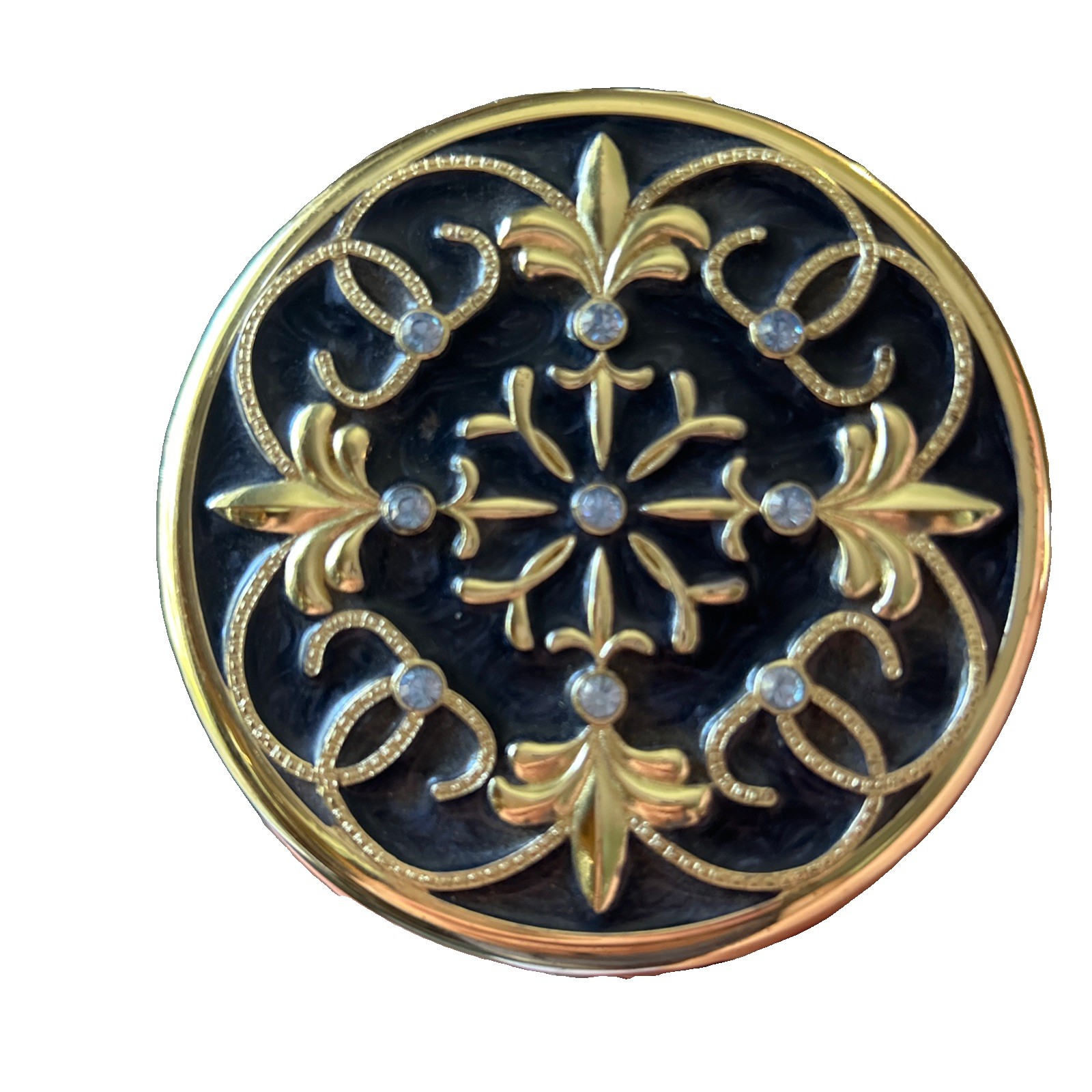 Vintage PartyLite Opulence P7971 Tealight Holder Fleur de Lis Mardi Gras Compact