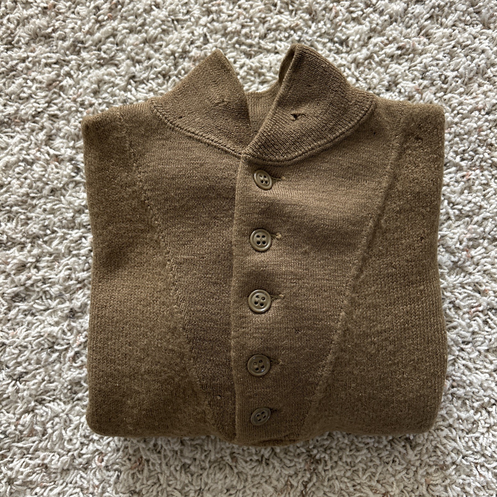 WW2 1940s US Army Wool High Neck Jeep Sweater Henley WWII