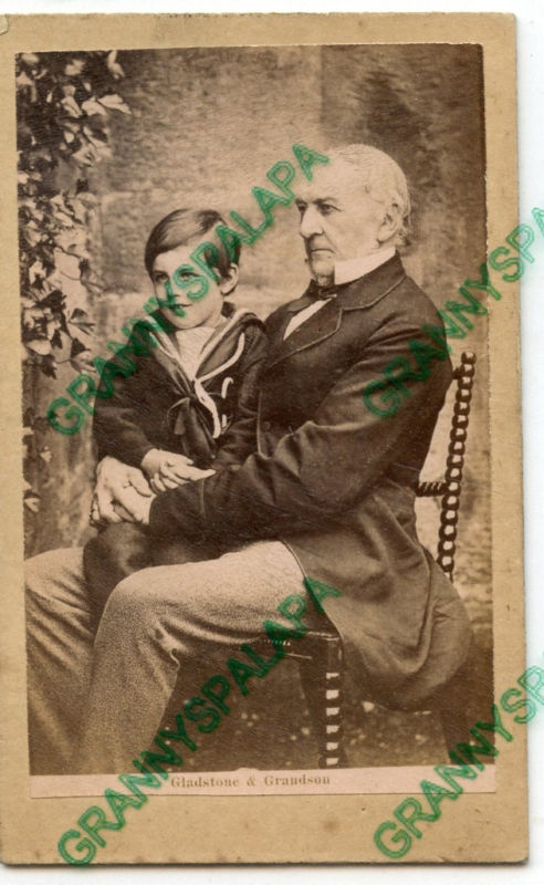 CDV-William Ewart Gladstone & Grandson-U.K. Prime Minister- CDV-William Ewart Gladstone & Grandson-U.K. Prime Minister-