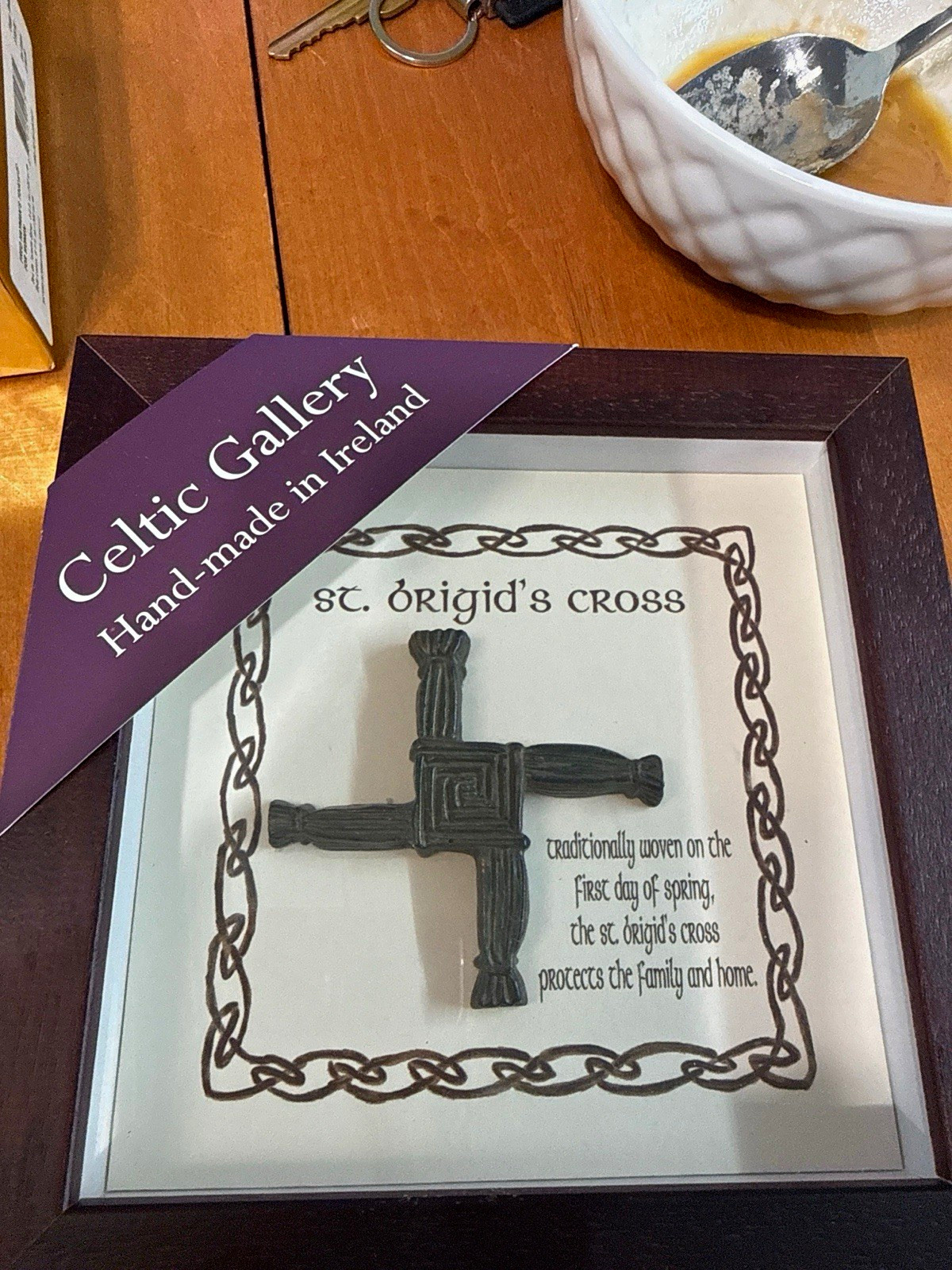 Authentic Hand-Made St. Brigid’s Cross in Frame – Irish Heritage Decor