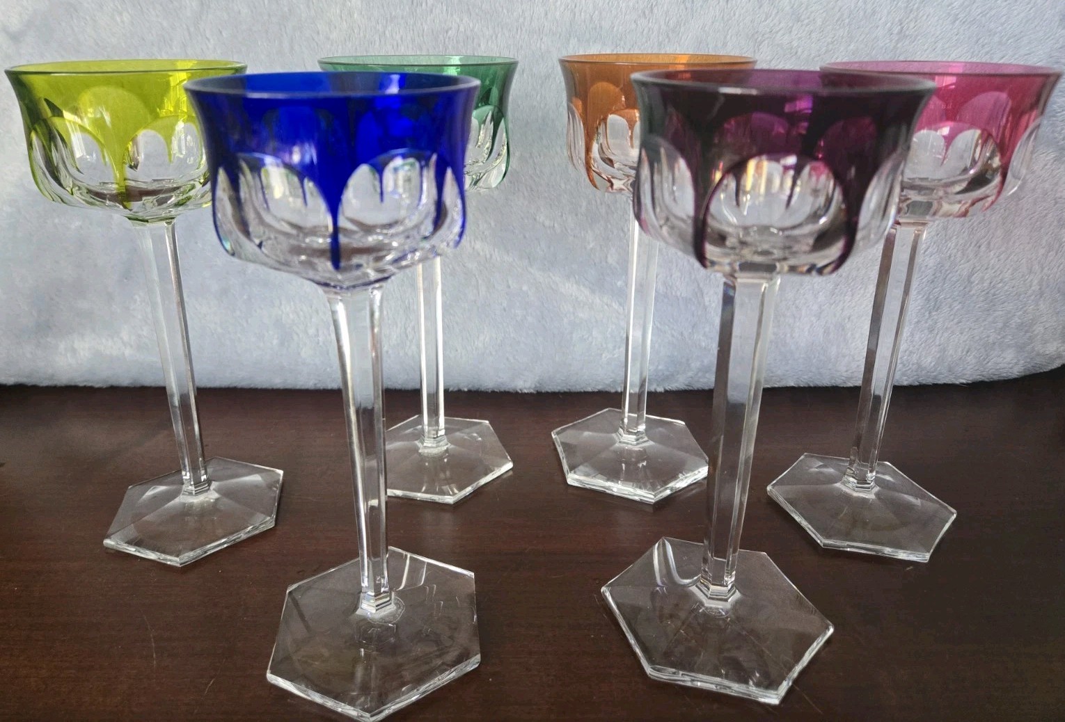 Baccarat Crystal Harcourt Rhine Wine Glasses Set of 6