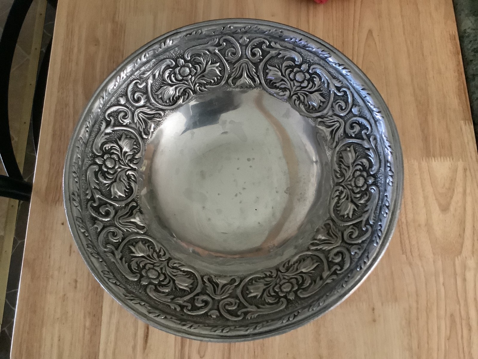 VTG Wilton Armetale Pewter Serving Salad Bowl William & Mary Pattern 12.5 W Tags