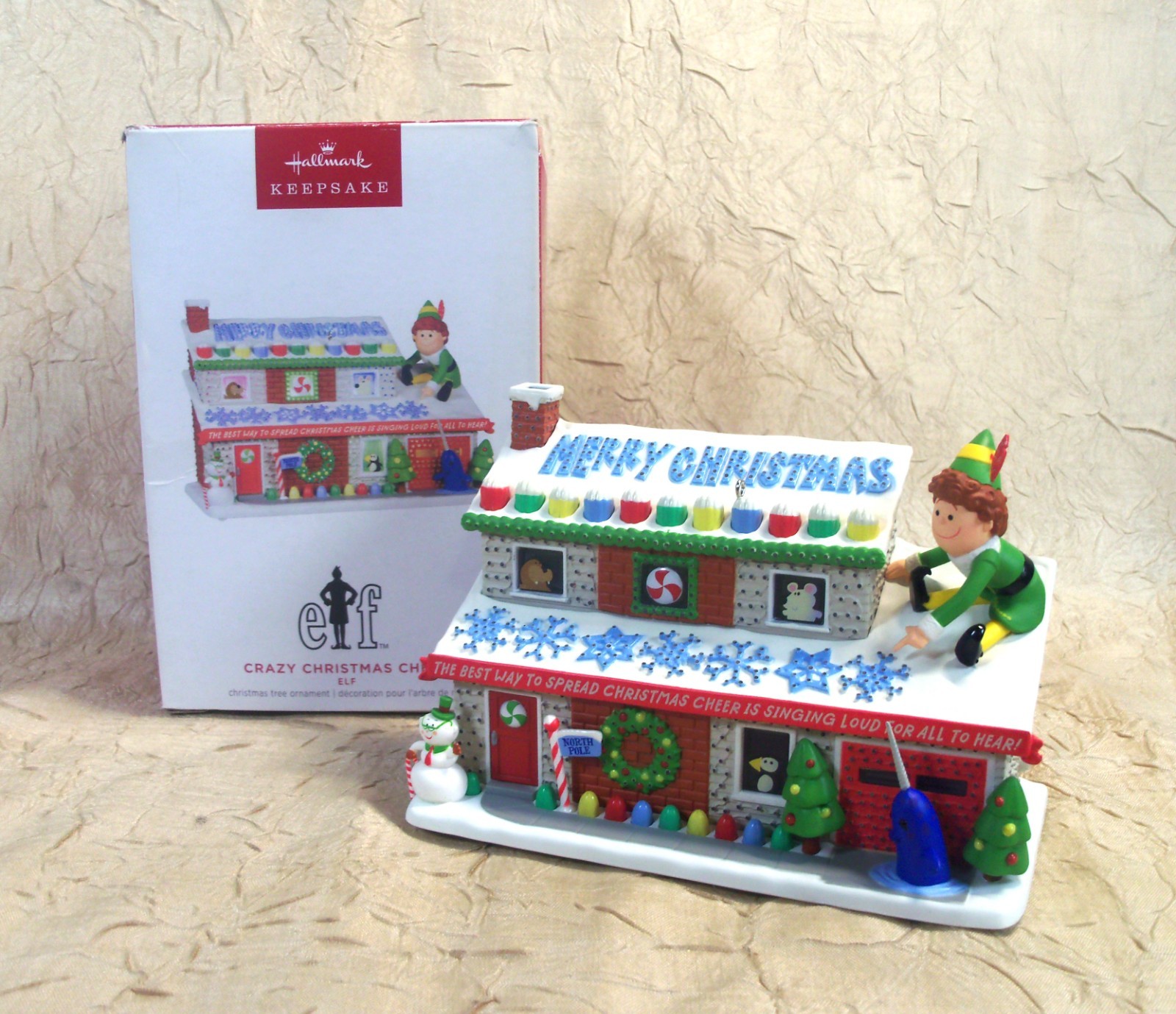 Hallmark ELF CRAZY CHRISTMAS CHEER Large Holiday Ornament - SEE DESCRIPTION