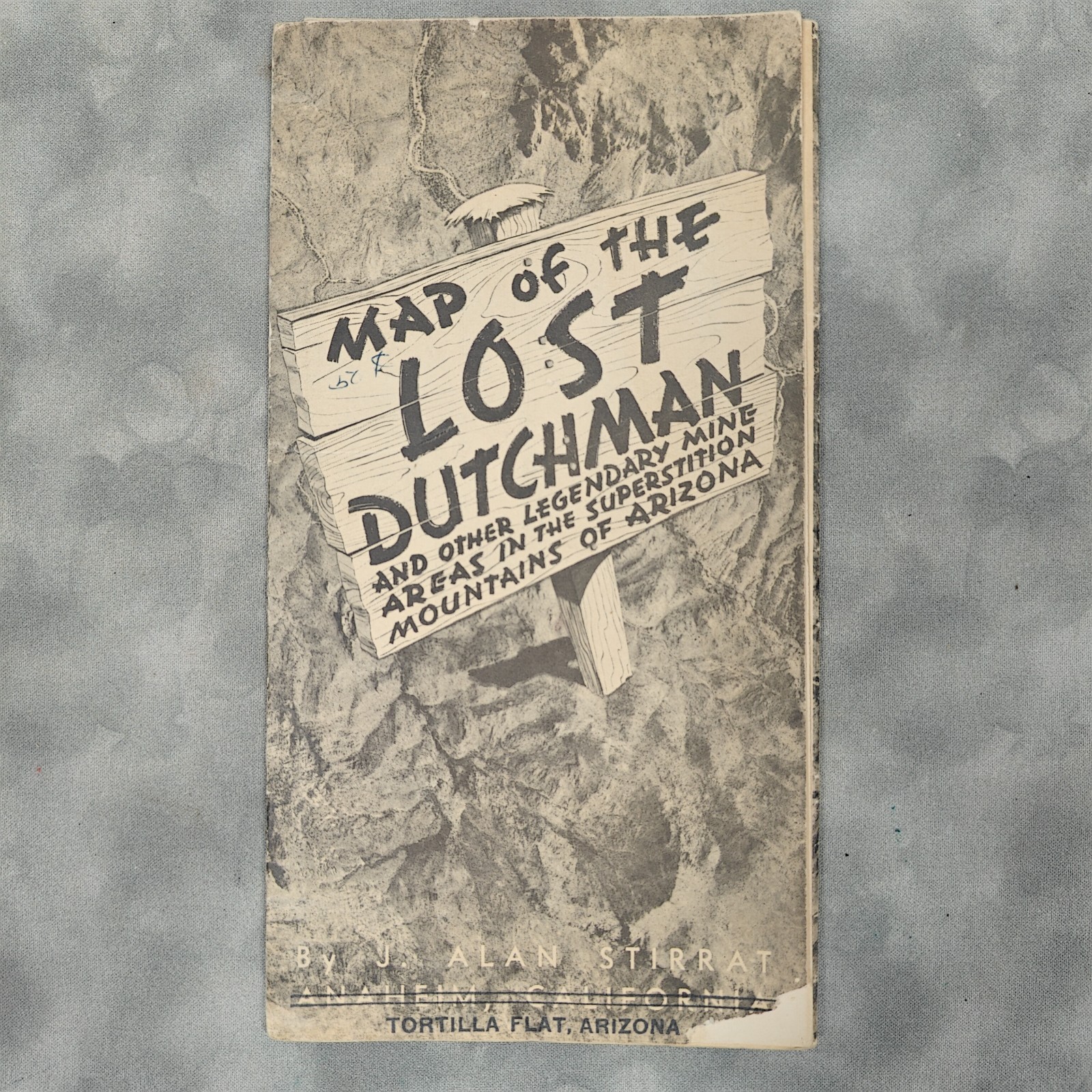 Map of the Lost Dutchman J. Alan Stirrat Foldout Superstition Mts AZ c1950s VTG
