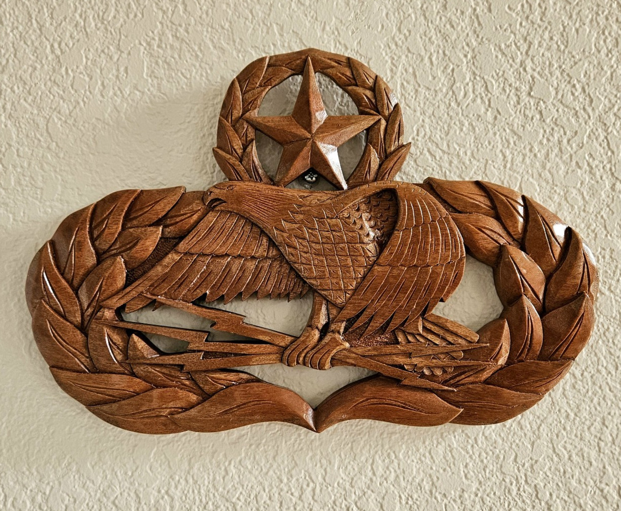 Hand-Carved Air Force Eagle Wall Plaque — J R House of Plaques — 15\