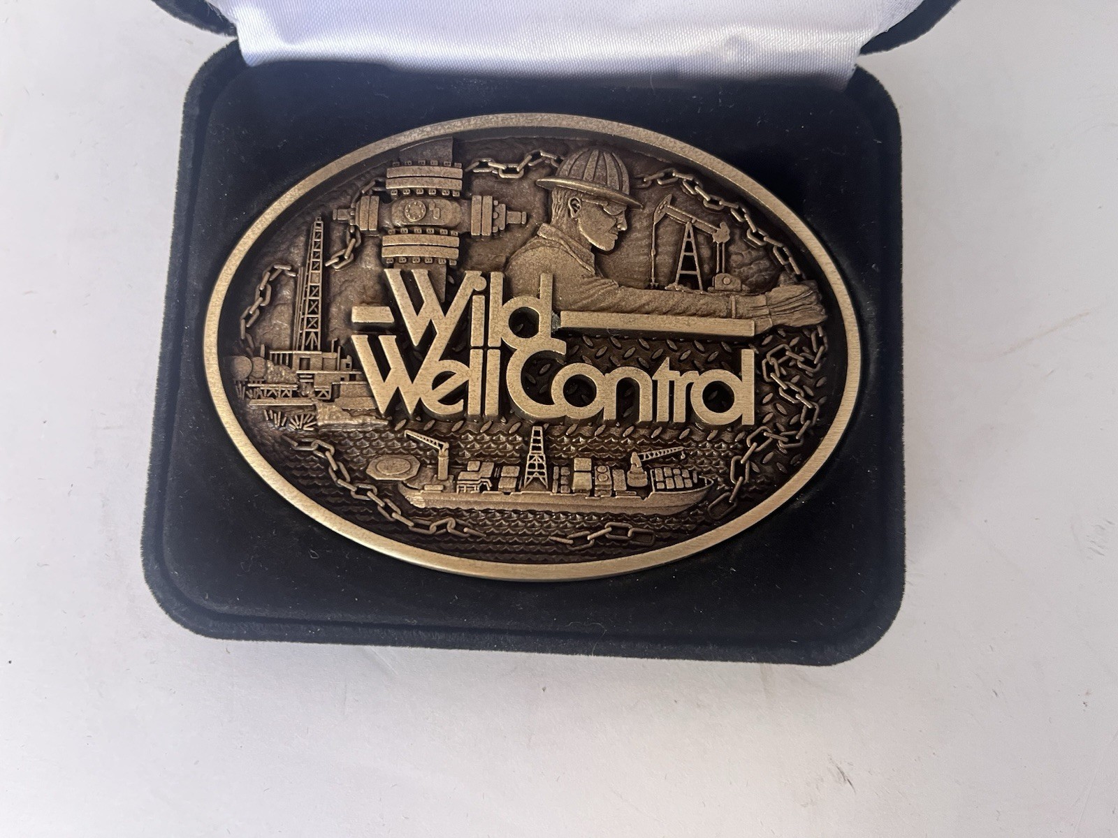 Wild Well Control Limited Edition Solid Bronze Belt Buckle W/ BOX Oil Gas Theme