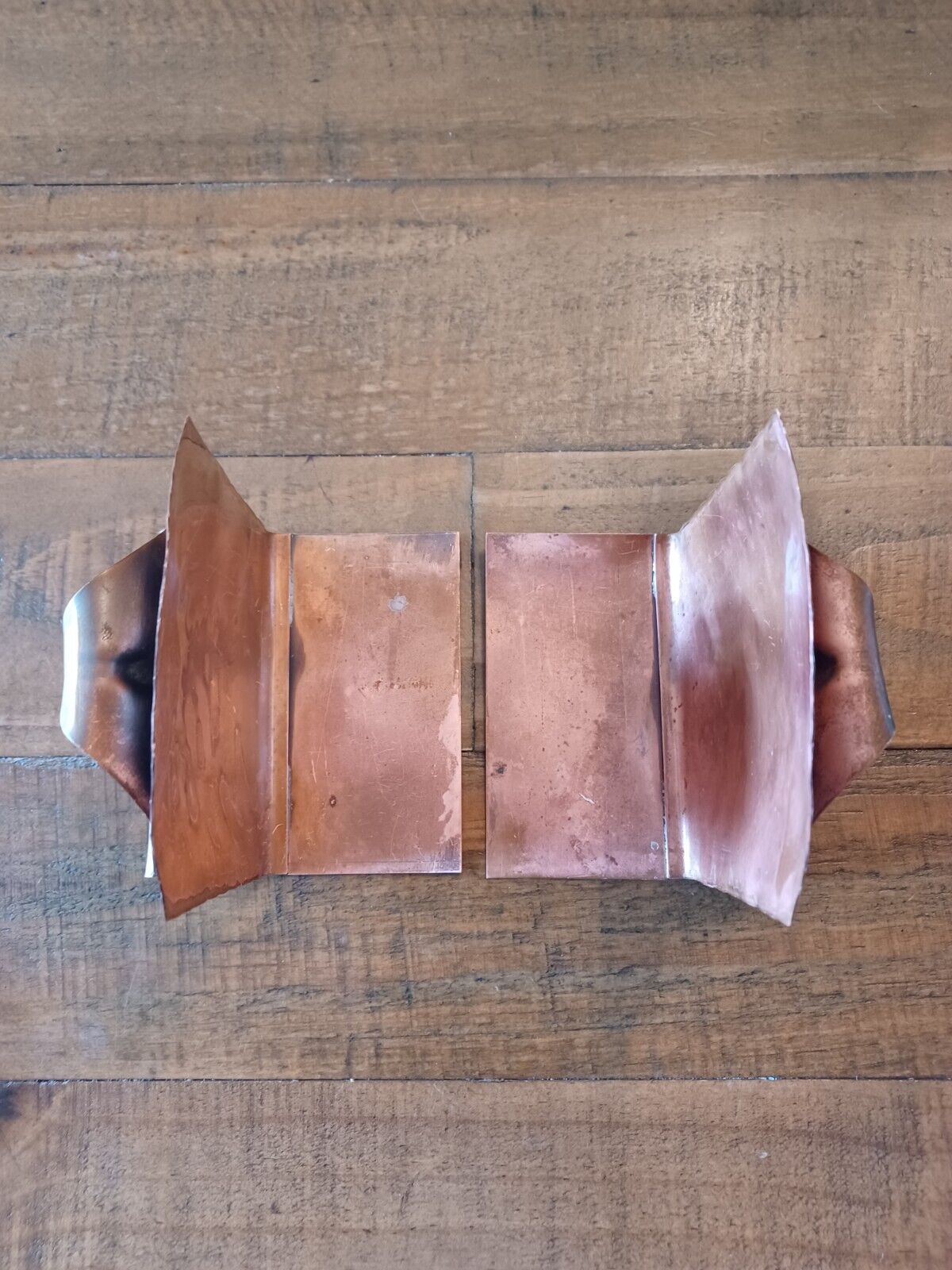 Vintage Hammered Copper Bookends 