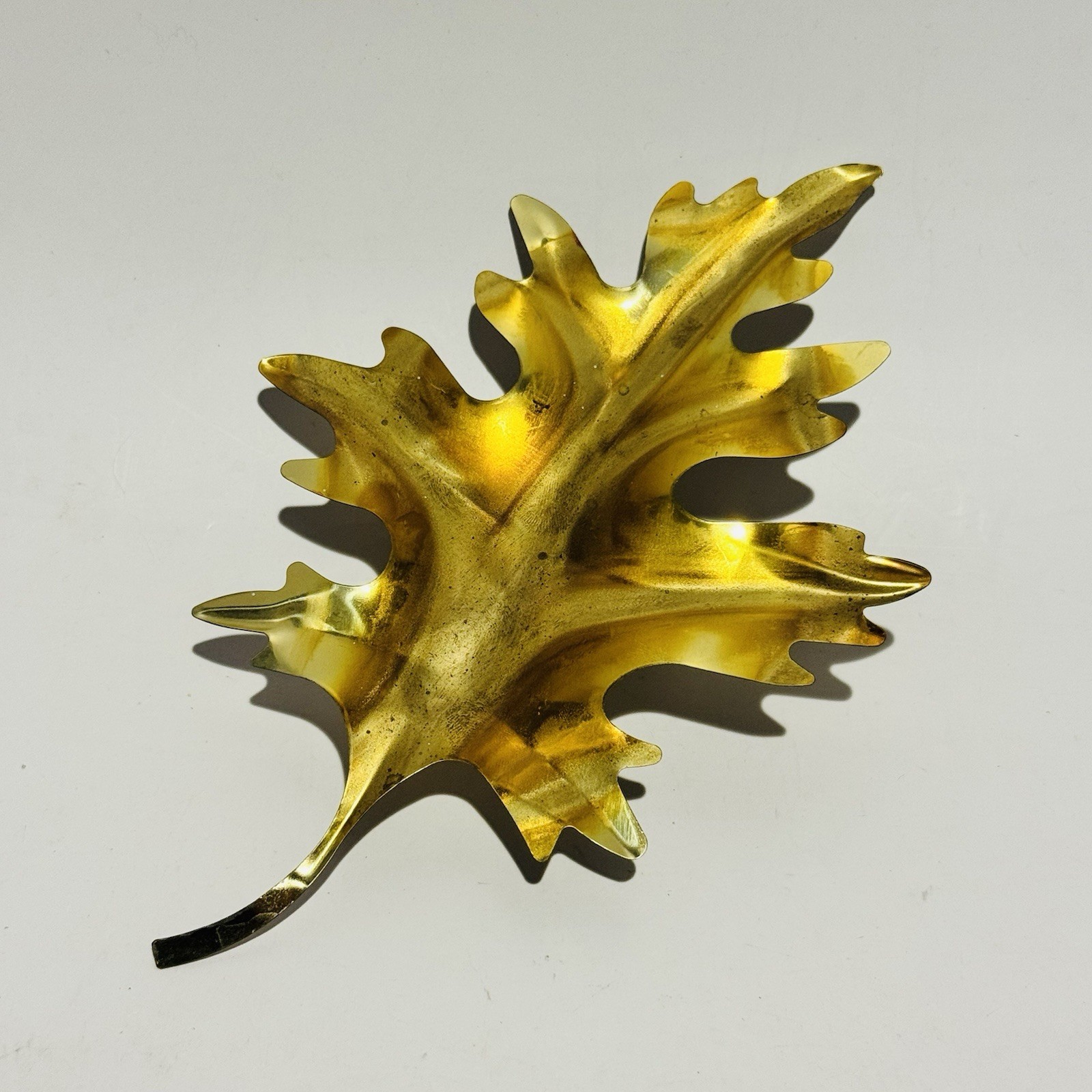 Vintage Homco Home Interior Brass Metal Oak Leaf Hanging Wall Decor Replacement