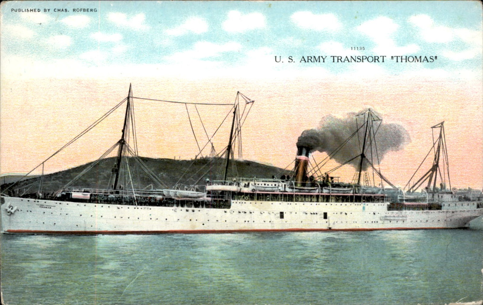 U.S. Army transport ship Thomas  c1900s-10s Vintage Postcard