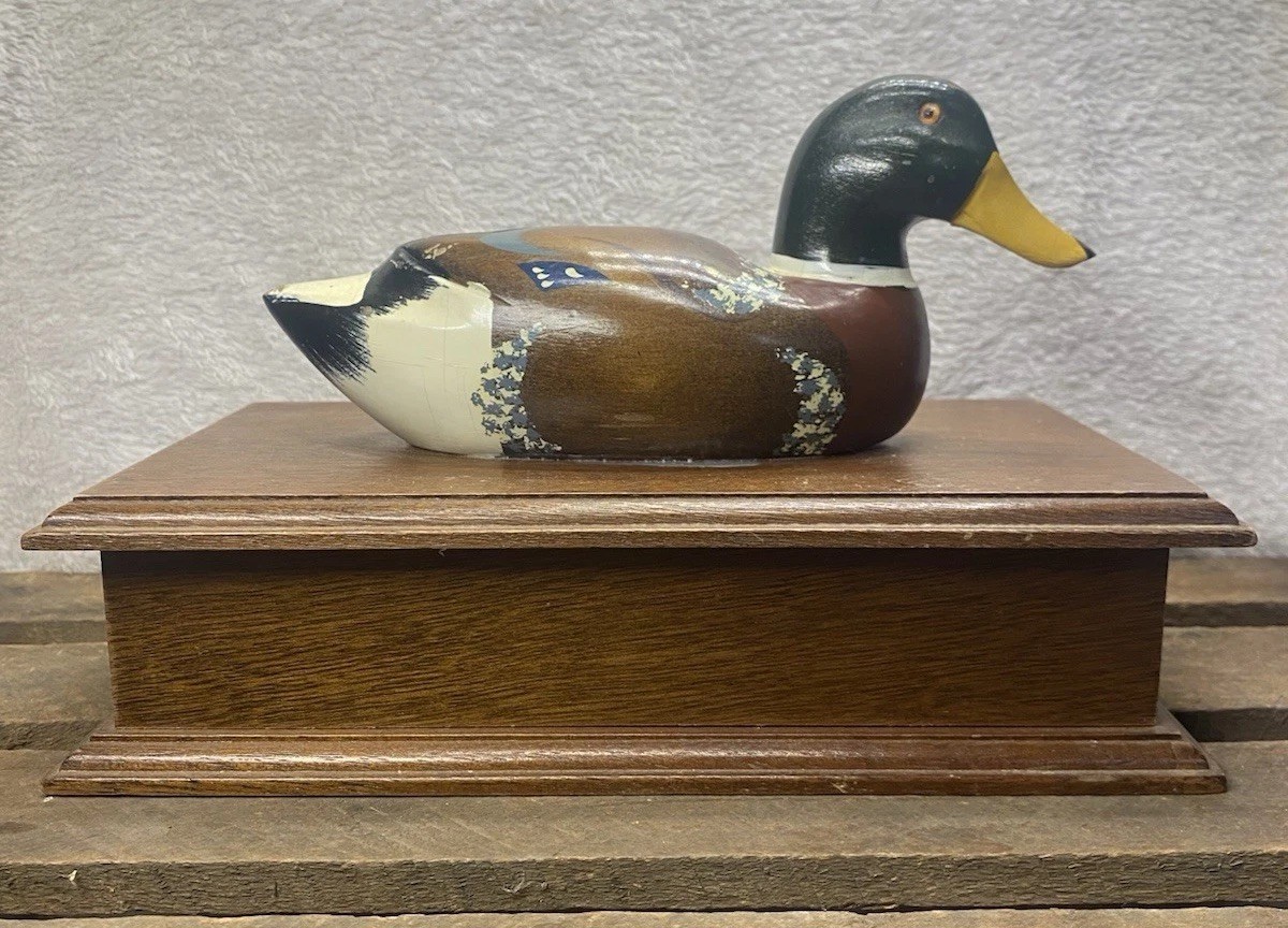 Vintage Emson Wood Mallard Duck Trinket Box 9\