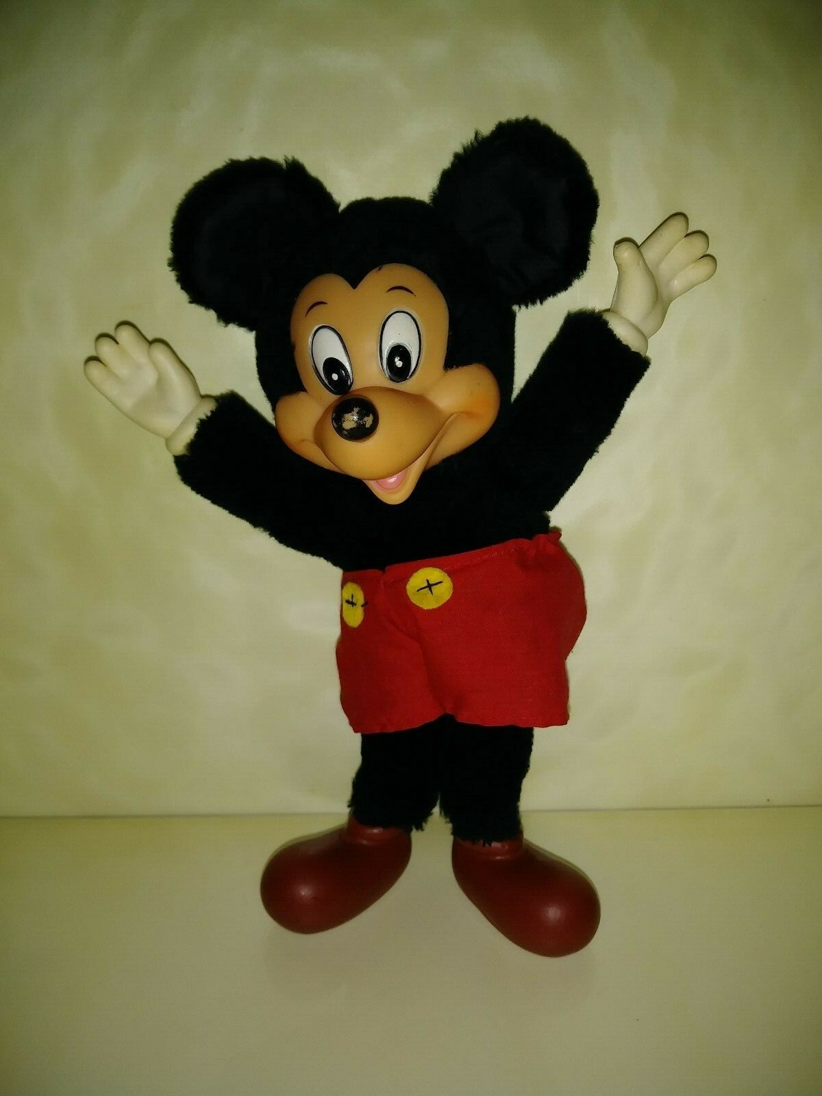 Vintage, MICKEY MOUSE, 8 Inches Tall, Soft Body, Hard Head, Hands and Feet