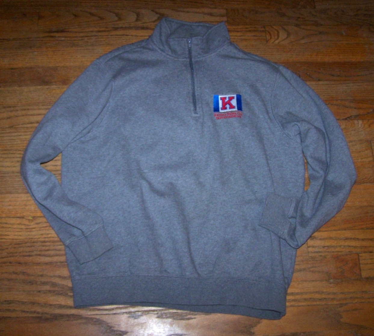 NICE Sigma Chi fraternity Kansas University Dads 2018 quarter-zip sweater sz L