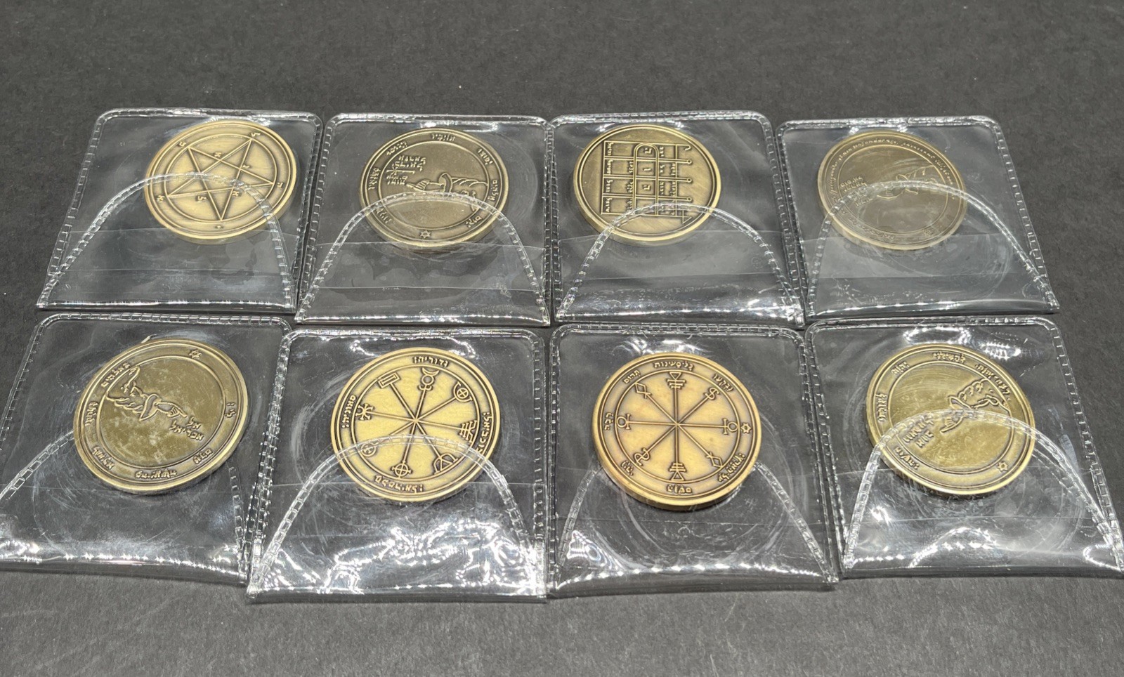King Solomon's Pentacle Brass Coins Talismans Planetary Seals 8 in Collection