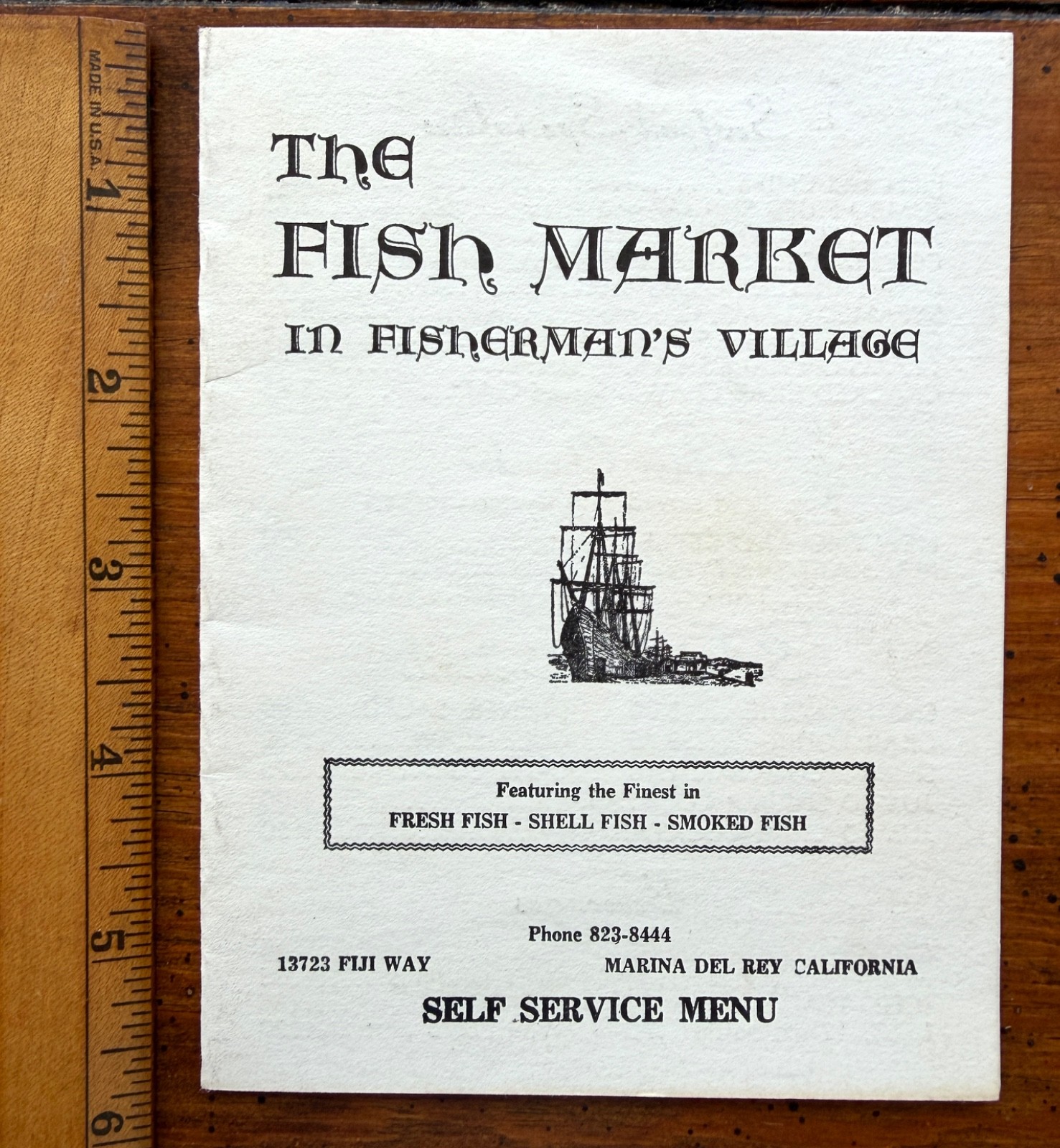 Vintage 1970s Fishermans Village Marina Del Rey CA Seafood Restaurant Menu