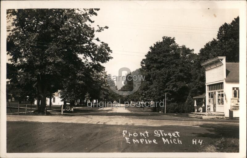 Empire, Michigan MI Front Street Original Vintage Real Photo Postcard RPPC