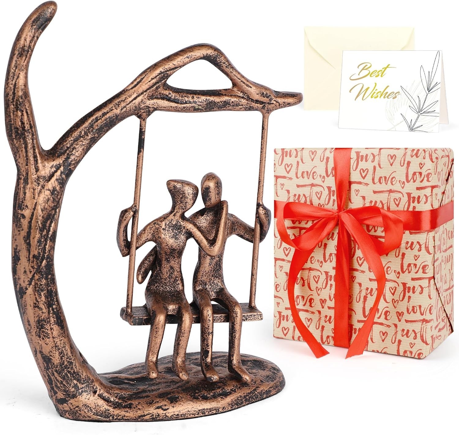 Anniversary Wedding Gifts for Couple/Her - Romantic Couple Statue in Love, Antiq