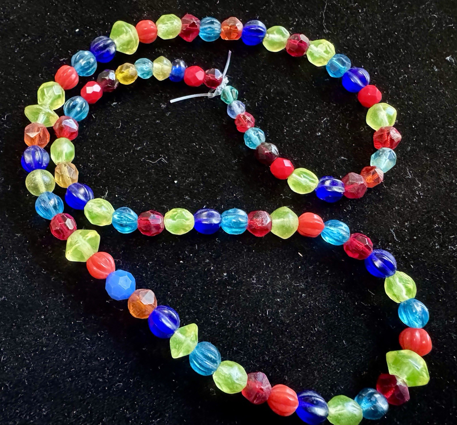 Antique Czech Bohemian Faceted Vaseline, Melon, Faceted African Trade Beads