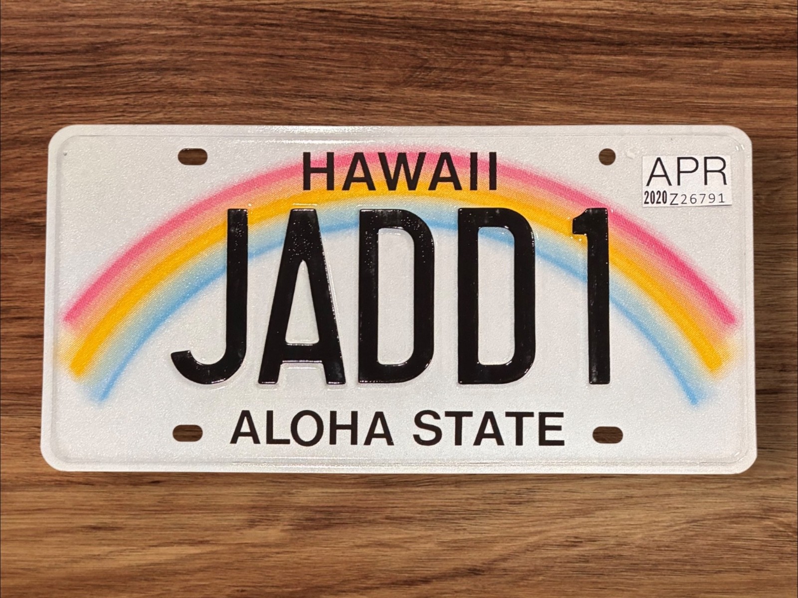 HAWAII  RAINBOW GRAPHIC VANITY LICENSE  PLATE \