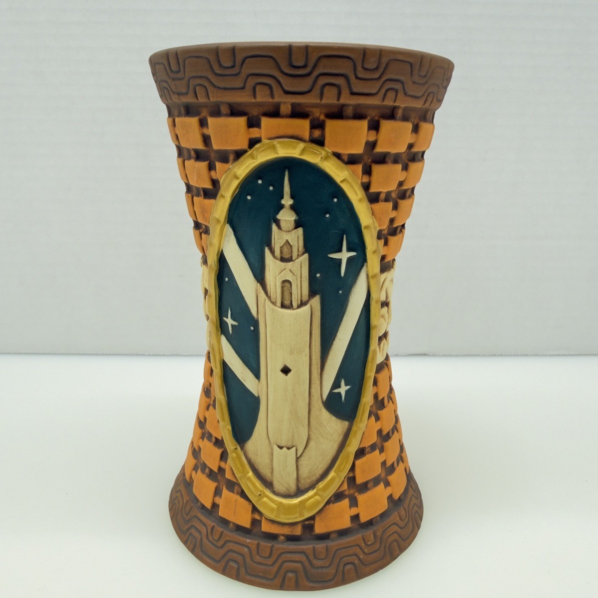 DISNEY CLUB 33 DISNEYLAND CASTLE TIKI MUG ORANGE CERAMIC COLLECTIBLE (CMP131059)